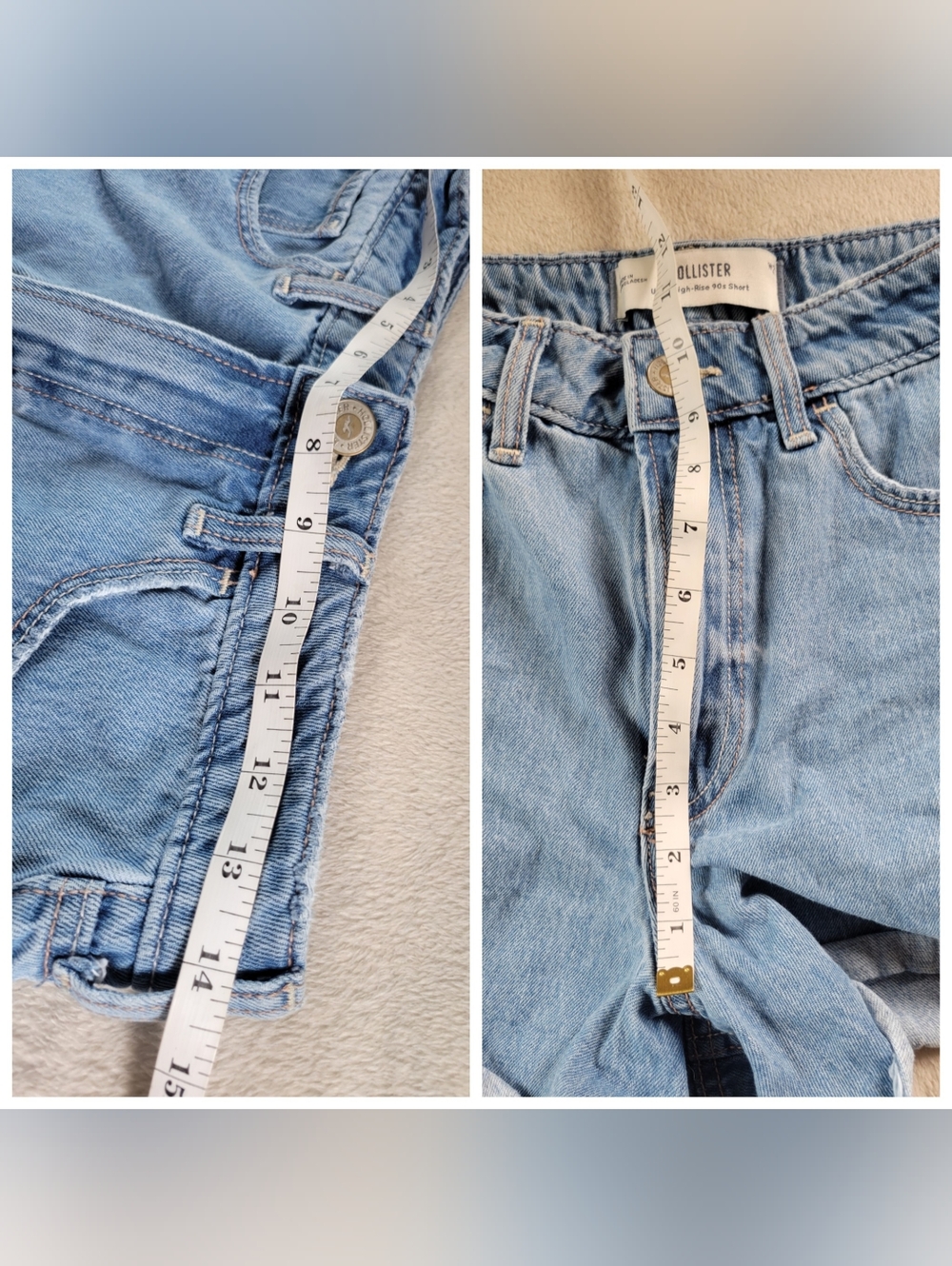American Eagle Outfitters High Waist Denim Blue & Pink Cargo Shorts - Picture 16 of 16
